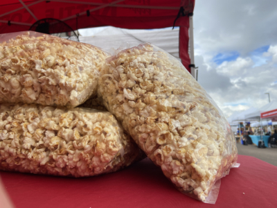 Bags of fresh kettle corn ready to sell