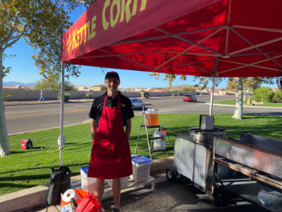 Kettle Corn Bros cart ready to serve concessions